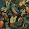 Carta da Parati con Fiori e Uccelli,44 x 300cm Carta da Parati Verdi Foglie Uccelli Tropicale Jungle Pappagalli Foresta Parato Adesivo Pellicola Adesiva per Mobili,Camera da Letto,Soggiorno,Bagno