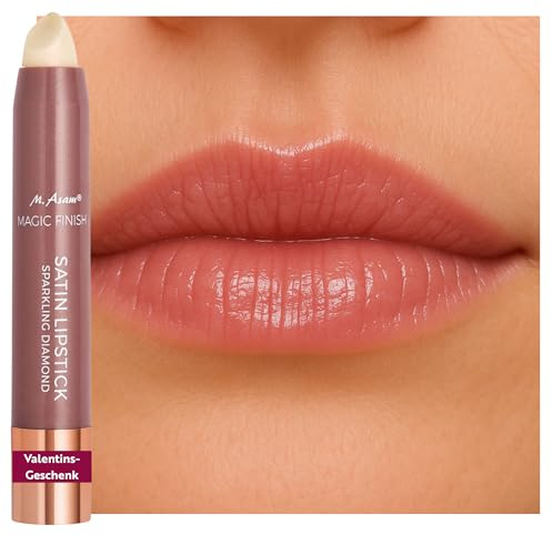 M. Asam MAGIC FINISH Satin Lipstick Sparkling Diamonds (3,5g) – Langanhaltender Lippenstift mit Volumen-Peptid & Hyaluron, Intensive Farbe mit Satin-Finish, Cremige Textur, Pflegende Öle & Wachse