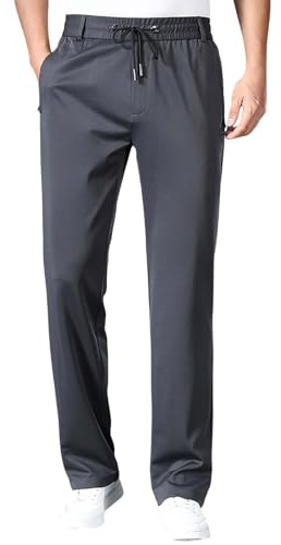 Genérico Pantalones De Vestir para Hombre Ajuste con Pliegues En La Cintura Y Bolsillos Pantalones Cómodos Camarero Corte Ajustado Largos Pantalones