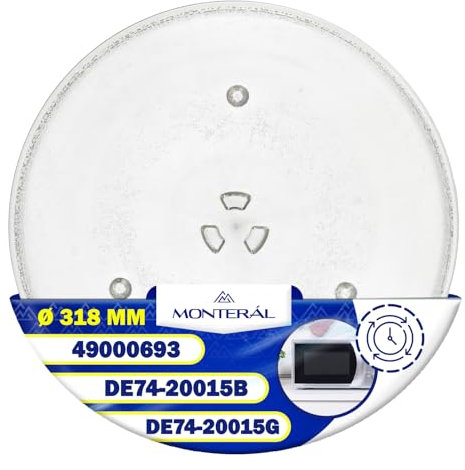 Plato Microondas Universal Ø318 mm Tiene 3 Fijaciones con Código Original DE74-20015B DE7420015B DE74-20015G DE7420015G para Samsung - MONTERAL