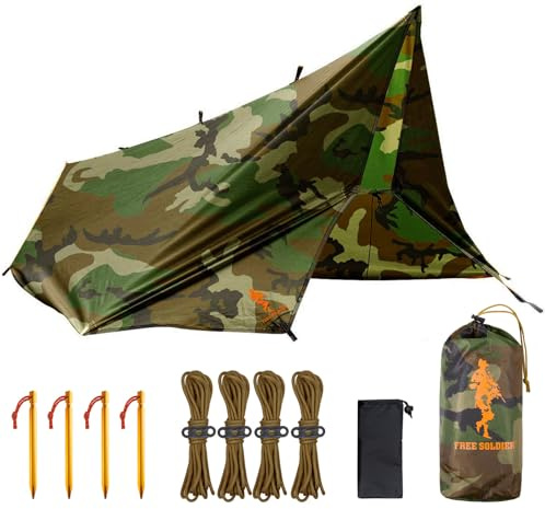 FREE SOLDIER Lona impermeable ultraligera, protección UV, para camping, senderismo y actividades al aire libre 4 x 4 m