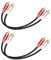 GELRHONR Câble RCA1FT,câble audio stéréo court 2 RCA mâle vers 2 RCA mâle câble rca subwoofer, pour caisson de basses, haut-parleur,TV, cinéma maison et plus,2Pack