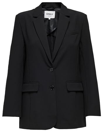 ONLY Onlsilva Life LS Unline Blazer CC TLR, Nero, 42 Donna