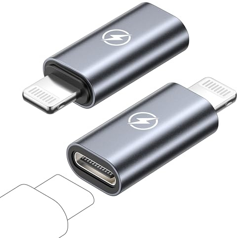 USB C auf Lightning Adapter (2Stück), Adapter USBC auf Lightning Schnelles Laden USB C Lightning Adapter für iPhone 14/13 Pro Max/12 Mini/11/X/XS/XR/SE, iPad Pro/Air/Mini, AirPods, Nicht für Audio/OTG