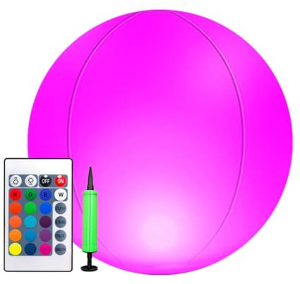 Générique Ballons De Plage Lumineux - Gonflables Pour Bassin Avec Lumières LED | Jeux Flottants Avec Télécommande, Boules De Piscine Luminescentes, Boules LED De - Adultes Et Familles En Extérieur