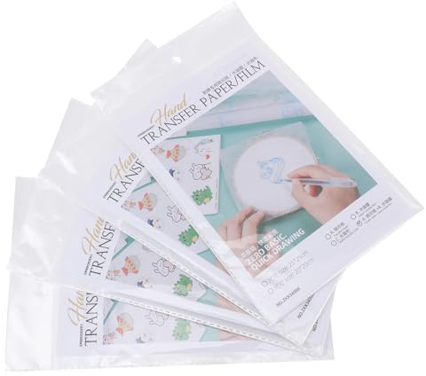 JECOMPRIS Pellicola Solubile in Acqua per Ricamo 16 Pezzi Stabilizzatore Idrosolubile e Carta da Trasferimento, Supporto Durevole per Kit Fai da Te e Creazione Artigianale Punto Croce