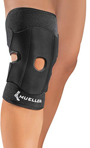 Mueller 57227 KNIEBANDAGE verstellbar, Unigröße, offene Kniescheibe, One Size, schwarz