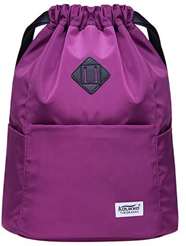 Neue Canvas Kordelzug Turnbeutel mit Innentasche Sack Schultasche Sportrucksack Von Kaukko
