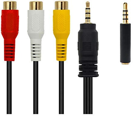 3,5 mm bis 3 RCA Audiokabel, vergoldeter Stecker mit geschirmten Audio- und Video-AV-Hilfskabel, TV-Anschluss / MP3 / PC und andere Geräte 20cm(3RCA weiblich)