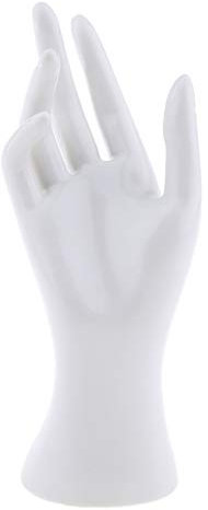 SM SunniMix Schaufensterpuppe Hand Modell, Mannequin Handmodell, Schmuck Hand Form Ständer, Hand Schmuck Halterung, Hand Finger Armband Display für Ring Halskette Armbänder, Weiße Rechte Hand