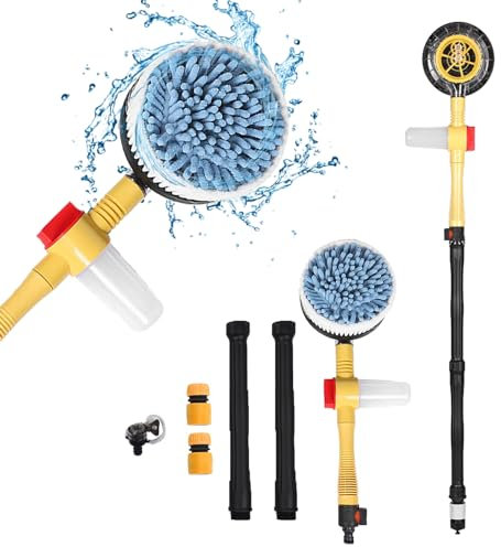 GAESHOW Autowaschbürste Hochdruck Rotierende, Autopflege Waschbürste mit Rutschfester Griff, Autopflege Reinigung Waschschwamm Werkzeug für Auto RV Trucks Wohnwagen Wohnmobil