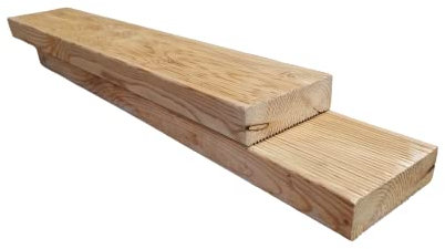 Gartenwelt Riegelsberger Massive Terrassendielen Lärche 45x142 mm Länge 100 cm Dielen Bretter 2-seitig geriffelt