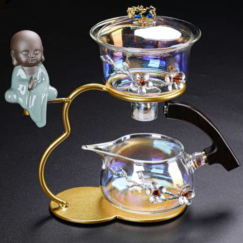 XIALON Set di tè automatico di vetro Famiglia pigro magnetico teiera Kung Fu Tea Set Cerimonia di tè