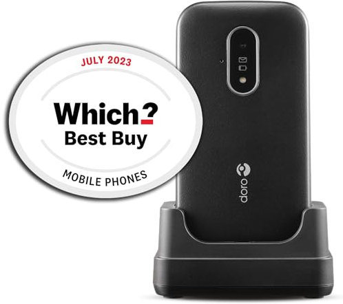 Doro 6820 4G Unlocked Flip Mobile Phone for Seniors with Talking Number Keys, 2MP Camera, Assistance Button and Charging Cradle [UK and Irish Version]