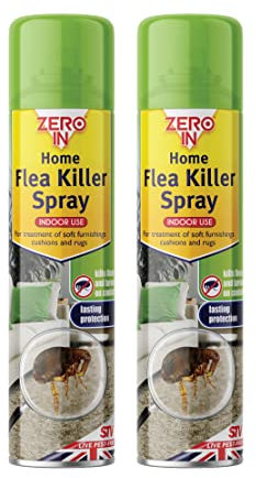 Zero In AMZ026 Home Flea Killer Aerosol - Twinpack, green,300ml