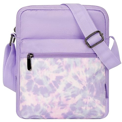 Choco Mocha Girls Purses Age 8-10, Purse for Girls 6-8 10-12 Girl Crossbody Bag for Kids 8-12 Teen Messenger Bag Christmas Gifts, Tie Dye-Purple
