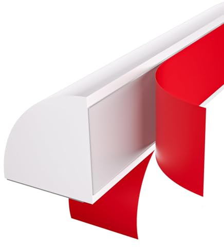 Risunpet Flexible Quarter Round Molding, Mini Peel and Stick Rubber Trim Molding for Wall Edge Floor Corner,Staircase Cabinet Tub Edge (White, 118Inch)