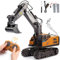 HappyGoLucky 1:20 Ferngesteuerter Bagger Spielzeug Ab 3 4 5 6 7 8 Jahre Jungen, 680° Drehung Rc Bagger Mit Lichtern Geschenk Junge 4 5 6 7 8 Jahre, Outdoor Spielzeug Kinderspielzeug Ab 3-9 Jahre