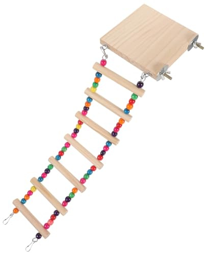 Parliky Échelle Escalade pour Oiseaux Colorée avec Plateforme Jouet Entraînement pour Perruches Et Perroquets pour Cage Et Stimulant