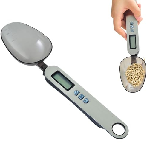 Cuchara medidora digital, cuchara dosificadora electrónica con pantalla LCD | Báscula digital con vaso medidor con cuchara extraíble para familia y amigos