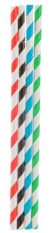 Restaurantware Paper Straws 100 Pack of 7.75 Inch Flexible Drinking Straws Unwrapped Assorted Disposable for Cold and Hot Drinks