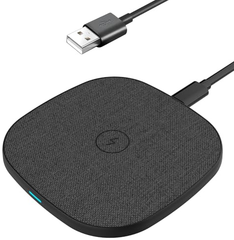 SENGiMC 15W Fast Wireless Charger Pad, Supports Qi/QC3.0 USB Type-C Wireless Charger, 6mm Sensing Distance, Intelligent Recognition, Compatible with iPhone 16/15/14/13/12 & Samsung Galaxy S22/S21/S20