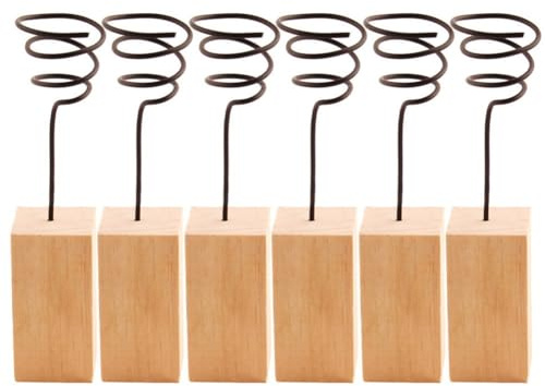 FACAIIO Air Plant Holder Wooden and Metal Cup-Shaped Stand for Home Garden Decor, 3-Pack or 6-Pack