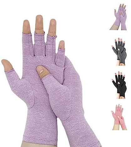 Novetec Artrit Handskar Fingerlösa Kompressionshandskar för Kvinnor Män Handstöd för Reumatoid Artros Raynauds Syndrom Lindring Andningsbara Maskintvättbara för Skrivande Körning Arbete Dagligt Bruk