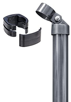 Alberts 602536 Zauneck-Set für Schweißgitter Fix-Clip Pro® | zinkphosphatiert anthrazit-metallic | zum Einbetonieren | Zaunhöhe 1220 mm
