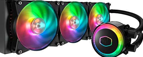 Cooler Master MasterLiquid ML360R RGB Refroidisseur liquide CPU, synchronisation d'éclairage ARGB, conception de pompe Premium et 3 ventilateurs MF120R ARGB