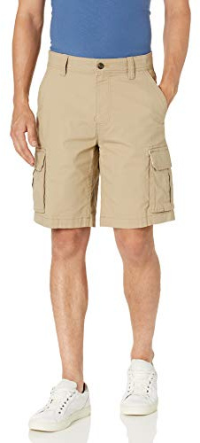 Amazon Essentials Pantalones Cortos Cargo elásticos Ripstop para Hombre, 10 Pulgadas, Color marrón Caqui, Talla 38