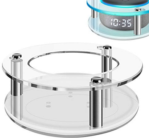 Geekria Transparente Acryl-Hülle für Echo Dot (3. Generation) mit Uhr, Deckenwandhalterung, Lautsprecherständer, Stabiler Schutzhalter