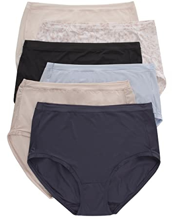 Hanes womens Comfort Flex Fit Microfiber Low Rise Underwear, 6-pack Briefs, Assorted, XX-Large US