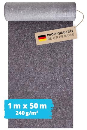 Alfa Maler Abdeckvlies 1 m x 50 m mit 240 g/m² Oberflächenschutz extra saugfähig und feuchtigkeitsundurchlässig, Malervlies, Schutzvlies, Maler und Heimwerker