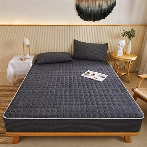 YUDEYU Reine Baumwolle Tagesdecke Steppschicht Gewaschener Stoff mit hoher Zählung und hoher Dichte Spannbettlaken Matratzenschoner Startseite Spannbetttücher Bettlaken(A,90x200cm/high 5-20cm)