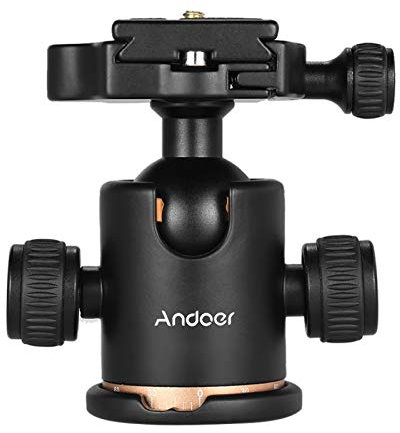 Andoer Panorama kulhuvud stativhuvud 360° vridbart, kamerastativ kulhuvud med snabbkopplingsplatta 1/4 tum skruv för stativ, monopostativ, kameror, DSLR