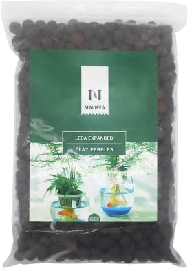 Malifea Piedras de arcilla expandida Leca de 6 libras para plantas de jardín de interior (6 libras)