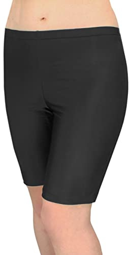 Aquarti Damen Schwimmradler Badehose Schwimmhose große Größen, Farbe: Schwarz, Größe: 50