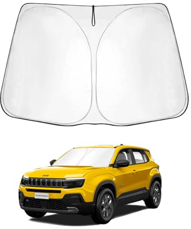 SHAOHAO Compatible con Jeep Avenger 2023 2024 2025 Parasol Plegable con Tejido Revestido de Plata, Parasol Plegable, protección UV y contra el Calor Accesorios Avenger 2024
