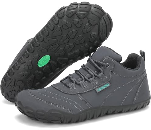 SAGUARO Chaussures Minimaliste Barefoot Homme Barefoot Shoes Femme Chaussures Pieds Nus Respirant Chaussures de Trail Antidérapantes Chaussures de Randonnée pour Semelle Zero Drop Noir, EU GR.36-48