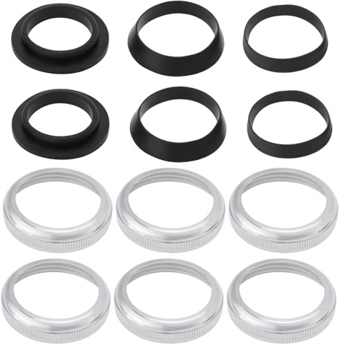 VGOL 2 Set Set di guarnizioni piatte con guarnizione a cuneo in gomma con dadi di raccordo in ottone per guarnizione sifone lavello da 1,25 pollici