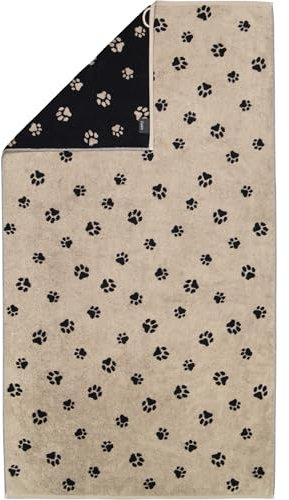 Cawö Handtücher WE Love Dogs Paws 6247 Schwarz-Beige - 93
