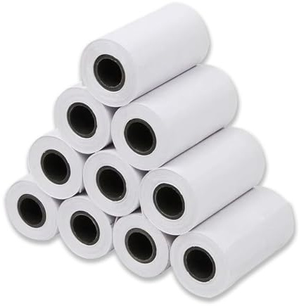 MERCURY TEXTIL- Rollos de Papel Térmico de 57x35x12mm para todos los TPV, Datafonos, Tickets e impresoras térmicas, Impresión Duradera y Clara sin Bisphenol-A (10 rollos)
