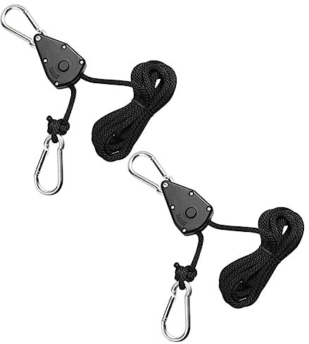 Yardenfun Suspensions Pour Lampes De Culture Réglables En Acier Inoxydable Et Nylon, Lot De 2 Élévateurs à Cliquet Pour Tentes Et Ventilateurs, Capacité 68 Kg, Usage Intérieur Et Extérieur