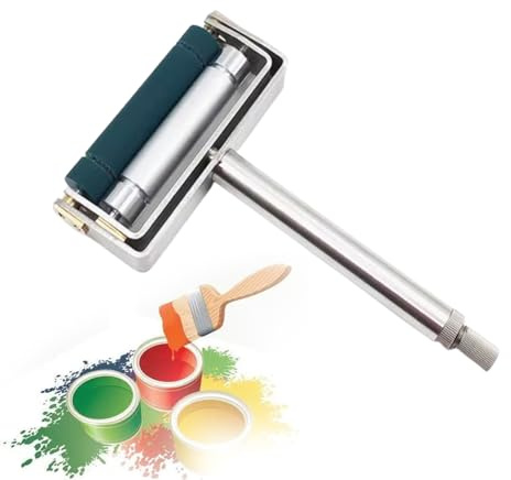 Manual Ink Proofer, 70mm/2.75Inch Print Width, Anilox Roll Manual Ink Proofer, Color Wheel Ink Printing Film Applicator, Chrome Anilox and Rubber Roller, with Stainless Steel Handle, for Gravure Inks