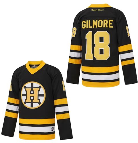 Happy 18 Gilmore Jerseys Men's 1996 Movie Adam Sandler Hockey Jersey Stitched XL Black