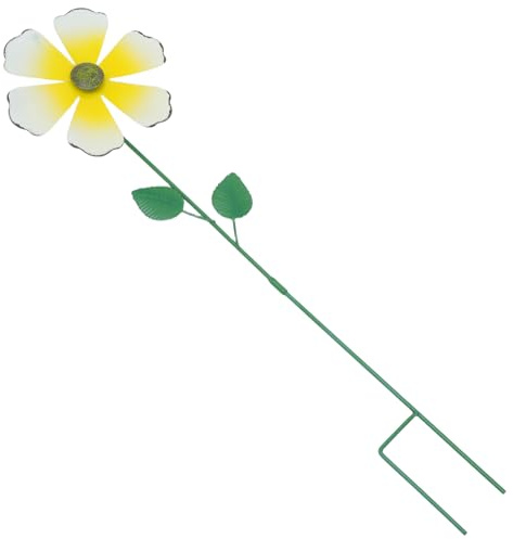 Kisangel Decoración Jardín Metal Flor Giratoria Resistente al Clima Soporte Exterior para Césped Escultura Floral para Paisajismo y Patio