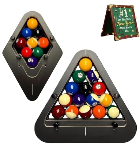 Yately Bitman-Rack 9-Ball PRO - Sistema di Rack per Biliardo di Precisione Senza Interruzioni, Legno Massello per 8-Ball/9-Ball - Strumento Professionale per Tavoli da Biliardo(PCS)