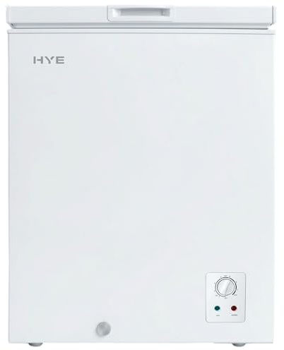 HYE Chest Freezer - 139L Capacity, Freestanding Design, White