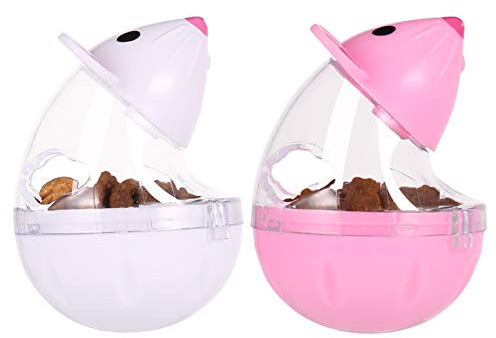 tiopeia 2Pcs Cat Treat Dispenser Toy, Mouse Shape Cat Interactive Toy and Food Dispenser for Pet Increases IQ Interactive & Food Dispensing